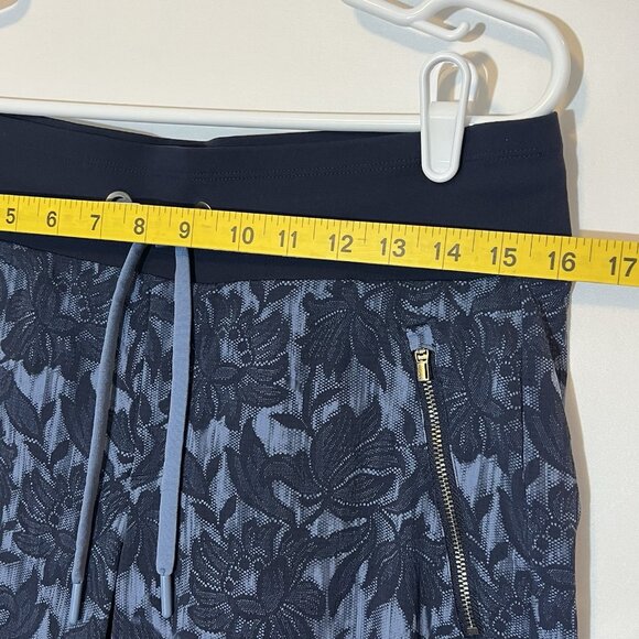 Athleta Women Jogger Trekke North Size 8 Blue Floral Drawstring Mid-Rise Stretch - Picture 7 of 14